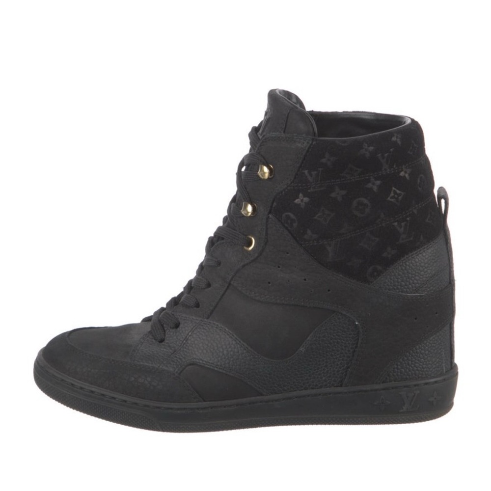 Louis Vuitton Black High-Top Sneakers with Gold Accents similar to Isabel Marant